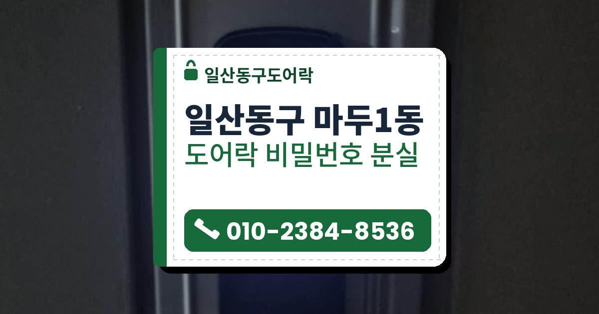 일산동구 마두1동 도어락 비밀번호 분실 — 일산동구도어락 안내 그림